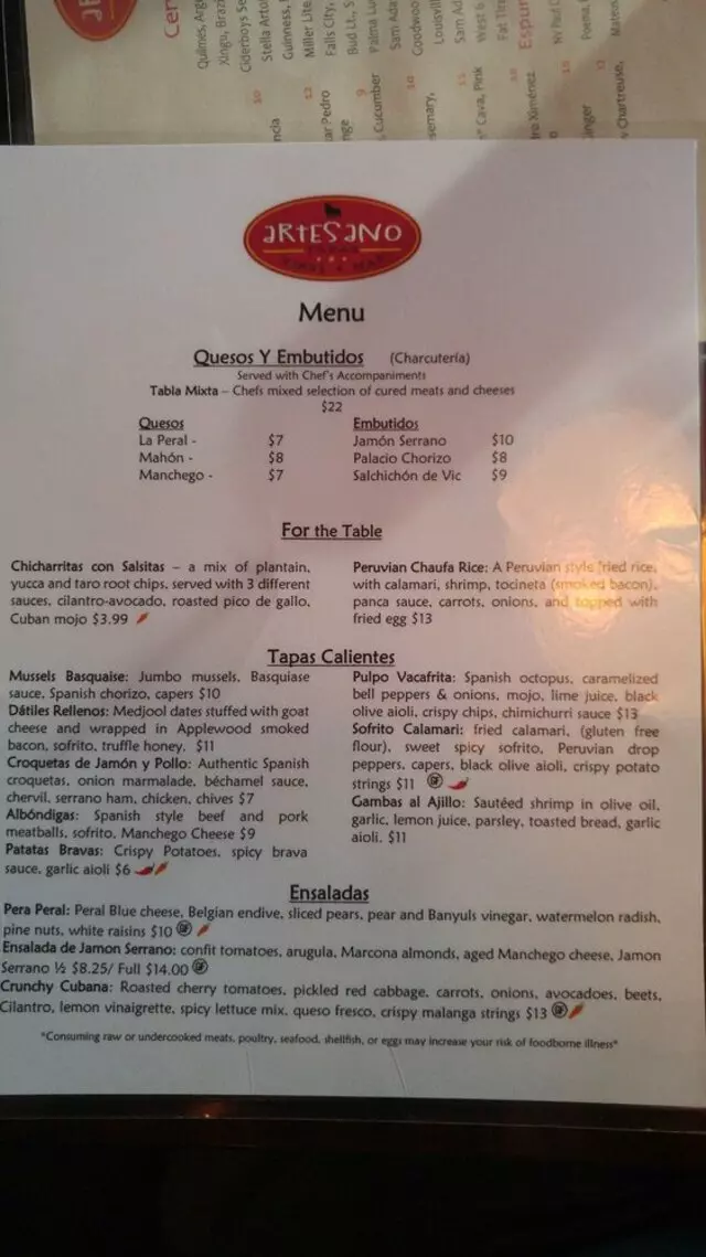 Artesano Vino Tapas Y Mas