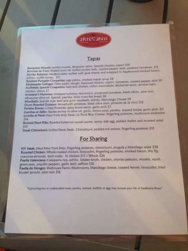 Artesano Vino Tapas Y Mas