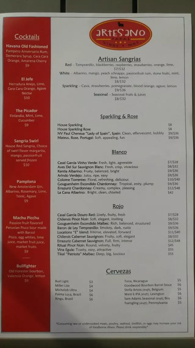 Artesano Vino Tapas Y Mas